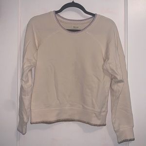 Madewell cream colored stitch sweatshirt XS